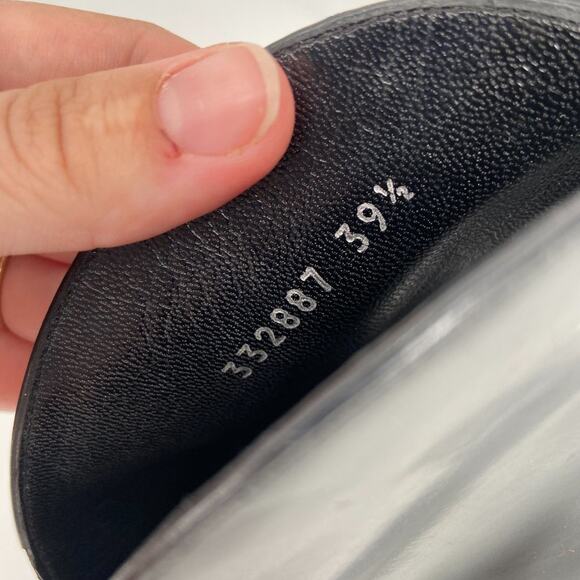 GUCCI Black Leather Curved Kim Lace Up Ankle Boots 39.5 - Picture 3 of 10